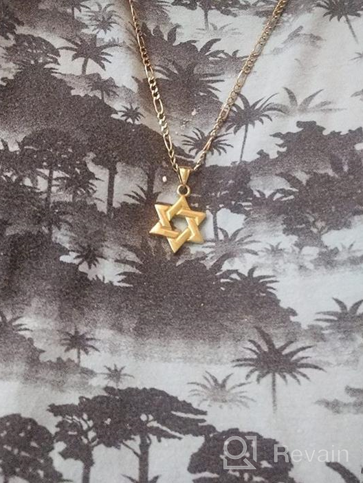 img 1 attached to ⭐️ PROSTEEL Star of David Necklace: Unisex Stainless Steel Pendant, Adjustable 22-24inch, available in Silver/Gold/Black Tone, in a Gift Box review by Jonny Dogruyol