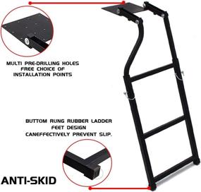 img 3 attached to 🚛 Foldable Extension Telescopic Adjustable Tailgate Ladder for Pickup Trucks - Universal Bed Step with Buckles Straps Set and Stainless Steel Self-Tapping Screws by SKTYANTS