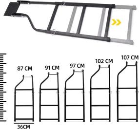 img 1 attached to 🚛 Foldable Extension Telescopic Adjustable Tailgate Ladder for Pickup Trucks - Universal Bed Step with Buckles Straps Set and Stainless Steel Self-Tapping Screws by SKTYANTS