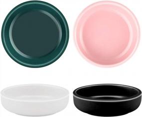 img 4 attached to Set Of 4 Colorful Porcelain Soy Dipping Sauce Dishes For Serving And Seasoning