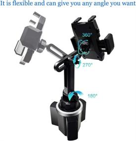 img 3 attached to Universal Adjustable Cup Phone Holder for Car: Mount & Cradle for iPhone 11 Pro/X/Xs/XR/Xs Max/8/8Plus/7/6s/SE, Galaxy S10/S9/S8/S7/Note 8 9 - Gooseneck Car Cup Holder Phone Mount