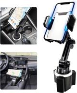 universal adjustable cup phone holder for car: mount & cradle for iphone 11 pro/x/xs/xr/xs max/8/8plus/7/6s/se, galaxy s10/s9/s8/s7/note 8 9 - gooseneck car cup holder phone mount logo