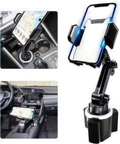 img 4 attached to Universal Adjustable Cup Phone Holder for Car: Mount & Cradle for iPhone 11 Pro/X/Xs/XR/Xs Max/8/8Plus/7/6s/SE, Galaxy S10/S9/S8/S7/Note 8 9 - Gooseneck Car Cup Holder Phone Mount