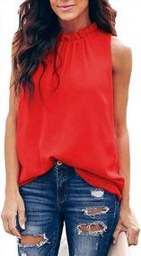img 3 attached to Stay Chic This Summer With Tobrief'S Double-Lined Chiffon Ruffle Tank Tops