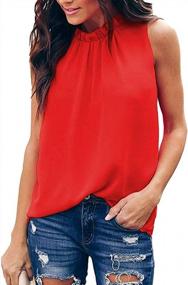 img 4 attached to Stay Chic This Summer With Tobrief'S Double-Lined Chiffon Ruffle Tank Tops