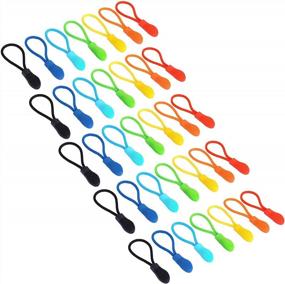 img 4 attached to 35Pcs Nylon Zipper Pull Cord Extension Tag Replacement Fixer In 7 Colors