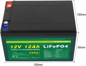 img 1 attached to Deep Cycle Rechargeable Lithium Iron Phosphate Battery Pack - TalentCell LF4021, 12V 12Ah, 12.8V 153.6Wh