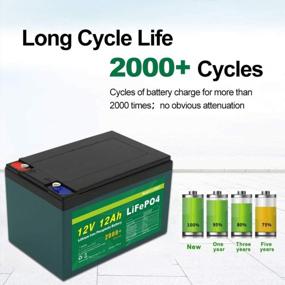 img 3 attached to Deep Cycle Rechargeable Lithium Iron Phosphate Battery Pack - TalentCell LF4021, 12V 12Ah, 12.8V 153.6Wh