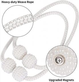 img 1 attached to Stylish And Functional: Kirecoo 2 Pack Magnetic Pearl Curtain Tiebacks For Elegant Draping