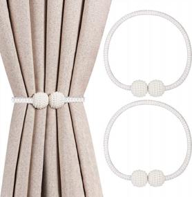 img 4 attached to Stylish And Functional: Kirecoo 2 Pack Magnetic Pearl Curtain Tiebacks For Elegant Draping
