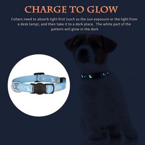 img 2 attached to Glow in The Dark Puppy Collars: Golden Moon & Cute Puppy Pattern with Breakaway Safety & 2 ID Tags