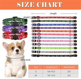 img 1 attached to Glow in The Dark Puppy Collars: Golden Moon & Cute Puppy Pattern with Breakaway Safety & 2 ID Tags