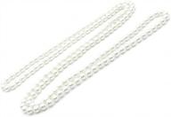 women's 8mm simulated glass pearl long necklace multi layer statement necklace - 57" length logo