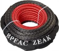 24000lb breaking strength winch line rope w/ protective sleeve - zeak 1/2’’×65' durable black synthetic for 4wd off road, atv/utv truck logo