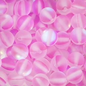 img 4 attached to Houlife 100Pcs Pink Matte Crystal Glass Beads With 6Mm Hole For DIY Crafts And Jewelry Making