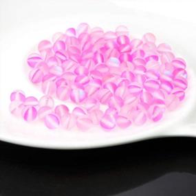 img 1 attached to Houlife 100Pcs Pink Matte Crystal Glass Beads With 6Mm Hole For DIY Crafts And Jewelry Making