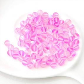 img 2 attached to Houlife 100Pcs Pink Matte Crystal Glass Beads With 6Mm Hole For DIY Crafts And Jewelry Making