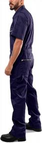 img 2 attached to Men'S Short Sleeve Blended Coveralls With Zipper Pockets - Comfortable Jumpsuit For Workwear By Kolossus