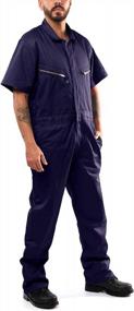 img 3 attached to Men'S Short Sleeve Blended Coveralls With Zipper Pockets - Comfortable Jumpsuit For Workwear By Kolossus