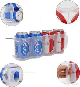 img 2 attached to 🥫 ChasBete Portable Soda Can Organizer for Fridge Shelf, Beer Can Holder, Sliding Rack for Fridge Storage, Clear Plastic 2 Pack