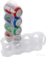 🥫 chasbete portable soda can organizer for fridge shelf, beer can holder, sliding rack for fridge storage, clear plastic 2 pack логотип