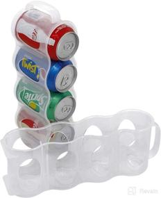 img 4 attached to 🥫 ChasBete Portable Soda Can Organizer for Fridge Shelf, Beer Can Holder, Sliding Rack for Fridge Storage, Clear Plastic 2 Pack