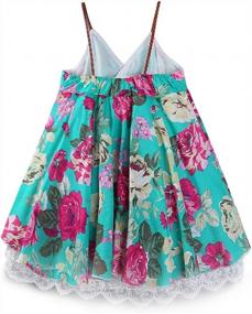 img 3 attached to LittleSpring Girls Floral Lace Spaghetti Strap Beach Dress For Summer Holidays