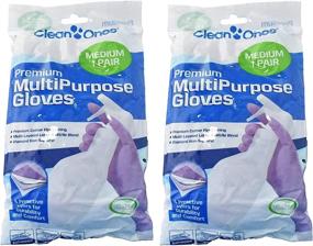 img 2 attached to Clean Ones Premium Multipurpose Gloves - 2 Pair Pack for Medium Size