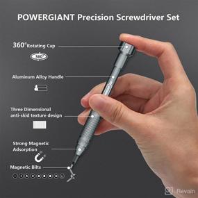 img 3 attached to 🔧 Compact Screwdriver Set, POWERGIANT Precision Mini Screwdriver Kit with Case, 24 Magnetic Bits, Convenient Repair Tool for Electronics, Smartphone, PC, Laptop, Watches, and Jewelry (Black)