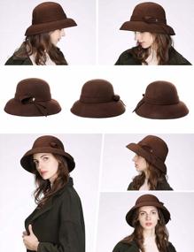 img 1 attached to Vintage-Inspired Women'S Winter Wool Fedora In Brown - Perfect For Church, Parties, And More!