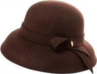 vintage-inspired women's winter wool fedora in brown - perfect for church, parties, and more! logo