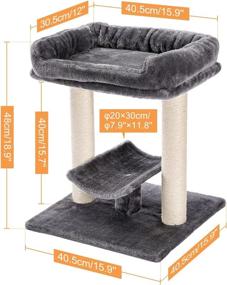 img 3 attached to 🐱 Premium PETEPELA Cat Tree: Plush Top Perch, Curved Platform, and Scratching Post – Ultimate Comfort for Your Feline Friend