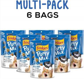 img 3 attached to Purina Friskies Made In USA Facilities Cat Treats, Party Mix Beachside Crunch - (6) 6 Oz. Pouches