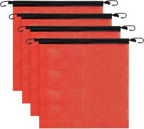 img 4 attached to 🚛 Enhanced Safety: 4pcs Safety Flags for Trucks with Elastic Cord and Bungee Rope