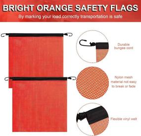 img 2 attached to 🚛 Enhanced Safety: 4pcs Safety Flags for Trucks with Elastic Cord and Bungee Rope