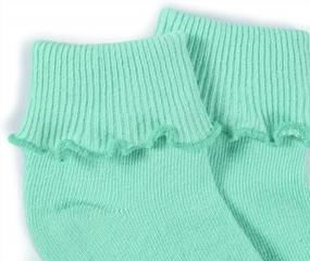 img 1 attached to CozyWay Baby Girls Socks 6/12 Pack - Ruffle Ripple Edge, Turn Cuff Ankle Socks For Toddlers & Infants 0-12 Months To 1T-5T