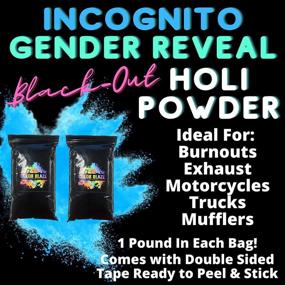 img 2 attached to 🎉 Color Blaze Black-Out Gender Reveal Holi Powder - 2 Pounds + Tape - Baby Boy Announcement for Exhaust, Cars, Trucks, Motorcycles, and More – Blue Surprise