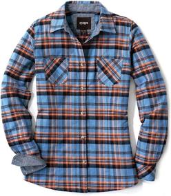 img 4 attached to Women'S All-Cotton Soft Brushed Plaid Flannel Shirt: CQR Long Sleeve Casual Button Down Shirts