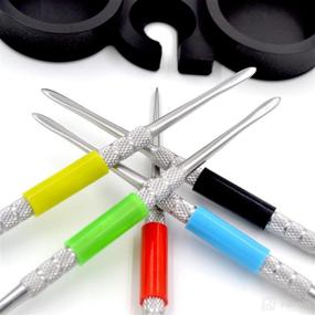 img 3 attached to 🔥 SILICONE ALLEY Wax Carving Tools [6 Piece Set - Stainless Steel] + 1 Black Container Holder (Jars Not Included - Find Non Stick Jars)