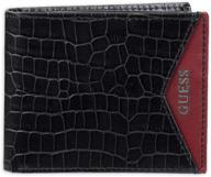 guess leather bifold wallet black men's accessories ~ wallets, card cases & money organizers logo