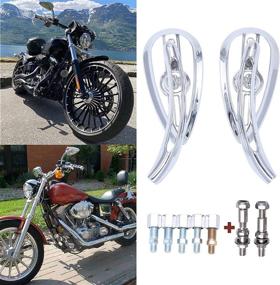 img 3 attached to 🛠️ Chrome Skull Teardrop Rearview Side Mirrors (8mm/10mm) for Harley Dyna Electra Glide Street Glide Road King Softail