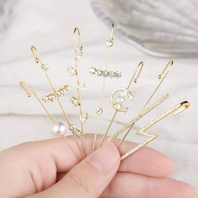 img 3 attached to 12 Pcs Ear Wrap Crawler Hook Earrings - Non Pierced Ears Climber Piercing Cartilage Clip On Earrings For Women