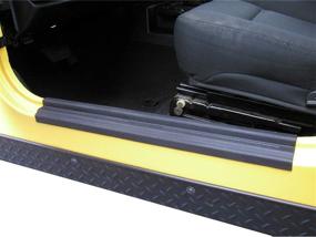 img 2 attached to Premium Black Door Sill Entry Guard Scuff Plate for Jeep TJ Wrangler 1997-2006 by Hooke Road