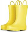 premium natural rubber rain boots with matte finish for toddlers and kids by lone cone elementary collection logo