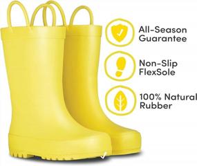 img 3 attached to Premium Natural Rubber Rain Boots With Matte Finish For Toddlers And Kids By Lone Cone Elementary Collection