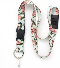 img 4 attached to Stylish And Secure: Buttonsmith Hiroshige Cherry Blossoms Breakaway Lanyard With Buckle And Flat Ring - Made In The USA