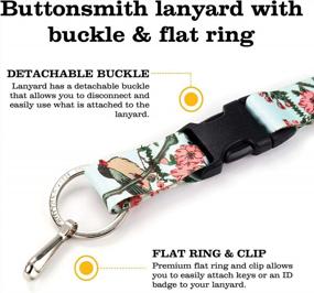 img 2 attached to Stylish And Secure: Buttonsmith Hiroshige Cherry Blossoms Breakaway Lanyard With Buckle And Flat Ring - Made In The USA