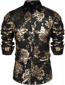 img 4 attached to 🌸 COOFANDY Men's Stylish Luxury Flower Print Clothing