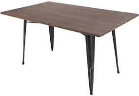 img 3 attached to Rustic Living Room Table With Black Metal Legs By Merax – Perfect For Home Kitchen Décor
