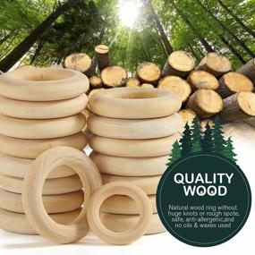 img 2 attached to Craft With Organic Charm: BigOtters 64 PCS Smooth Unfinished Wooden Rings In 6 Sizes – Perfect For Jewelry Making, Crafts And DIY Projects!